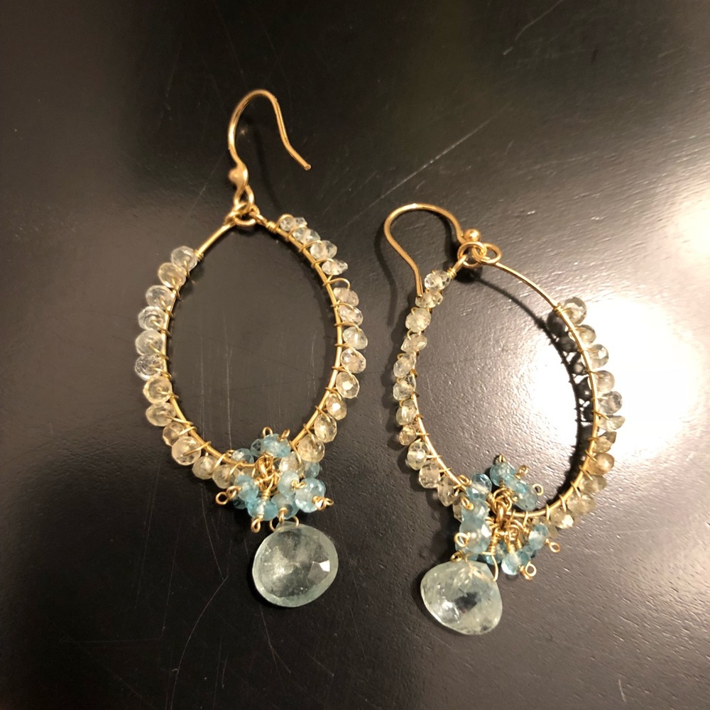 Costume blue crystal earrings